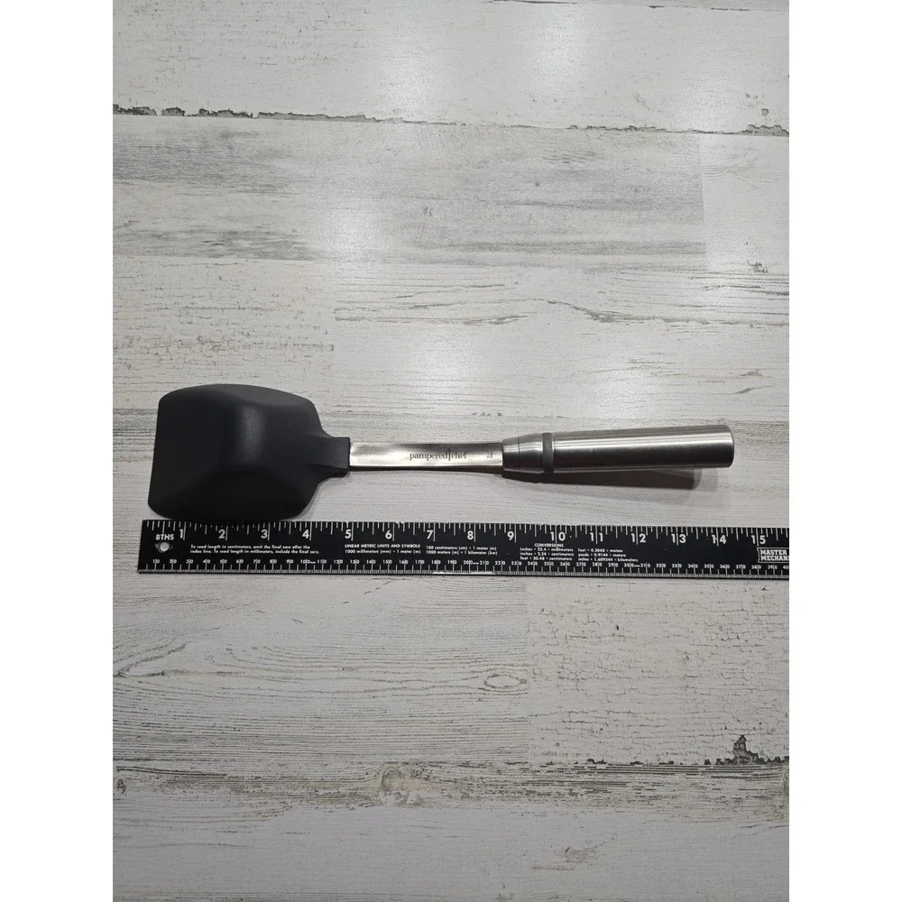 Pampered Chef Scoop and Scrape Spatula Silicone Head Stainless Steel Handle 21B